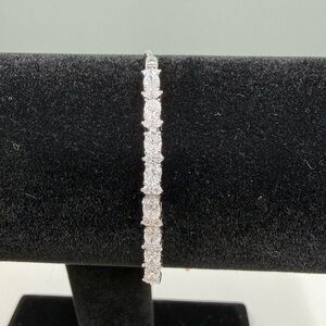 925 Sterling Silver Moissanite Tennis Bracelet – Adjustable Chain, High Sparkle